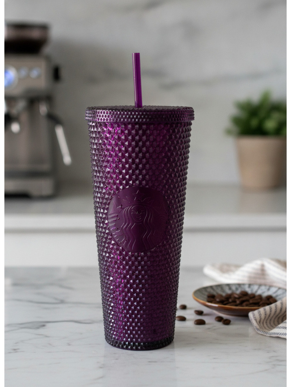 Starbucks Purple Studded Tumbler with Straw 24 oz